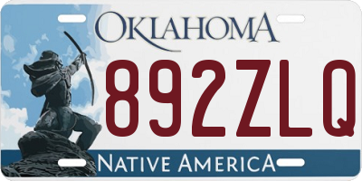 OK license plate 892ZLQ