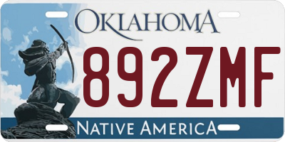 OK license plate 892ZMF