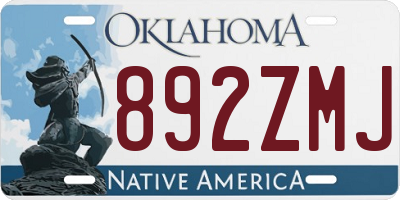 OK license plate 892ZMJ
