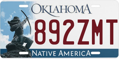 OK license plate 892ZMT