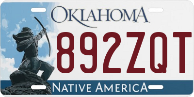 OK license plate 892ZQT