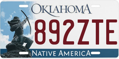 OK license plate 892ZTE
