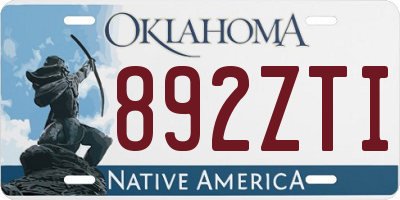 OK license plate 892ZTI