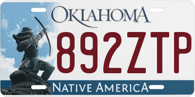 OK license plate 892ZTP