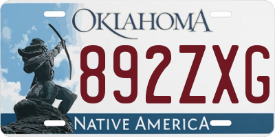 OK license plate 892ZXG