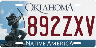 OK license plate 892ZXV