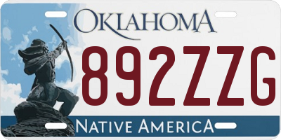 OK license plate 892ZZG