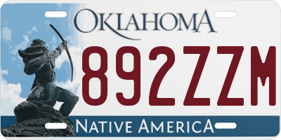 OK license plate 892ZZM