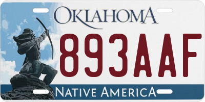 OK license plate 893AAF