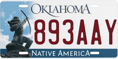OK license plate 893AAY