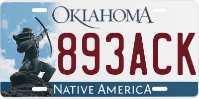 OK license plate 893ACK