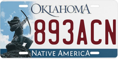 OK license plate 893ACN