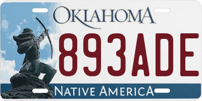 OK license plate 893ADE