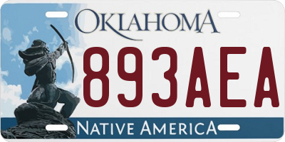 OK license plate 893AEA