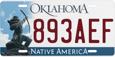 OK license plate 893AEF