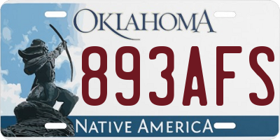 OK license plate 893AFS