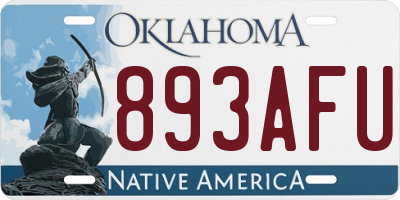 OK license plate 893AFU