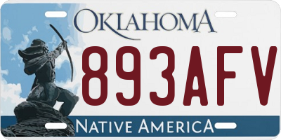OK license plate 893AFV