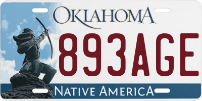 OK license plate 893AGE