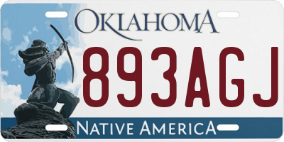 OK license plate 893AGJ