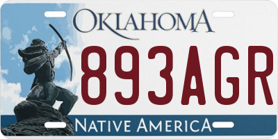 OK license plate 893AGR