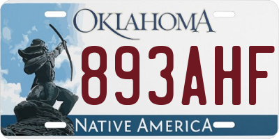 OK license plate 893AHF