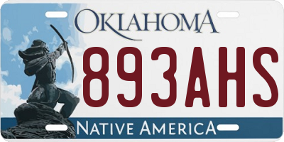 OK license plate 893AHS