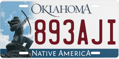 OK license plate 893AJI