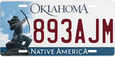 OK license plate 893AJM