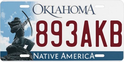 OK license plate 893AKB