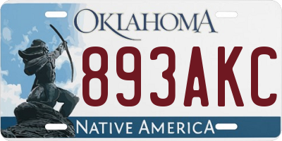 OK license plate 893AKC