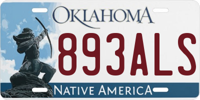 OK license plate 893ALS