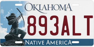 OK license plate 893ALT