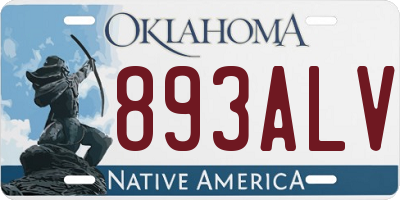 OK license plate 893ALV