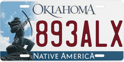 OK license plate 893ALX