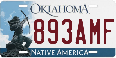 OK license plate 893AMF