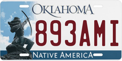 OK license plate 893AMI