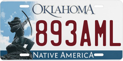 OK license plate 893AML
