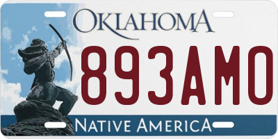 OK license plate 893AMO