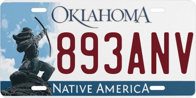 OK license plate 893ANV