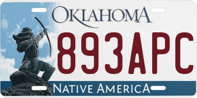 OK license plate 893APC