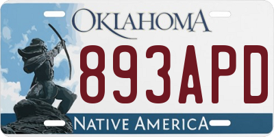 OK license plate 893APD