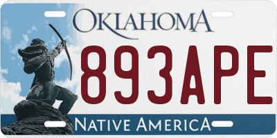 OK license plate 893APE