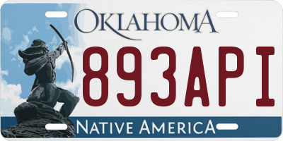 OK license plate 893API