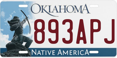 OK license plate 893APJ