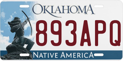 OK license plate 893APQ