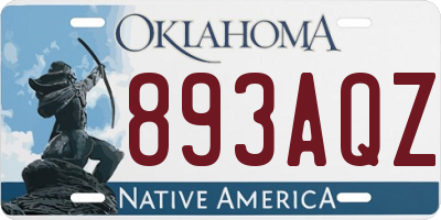 OK license plate 893AQZ