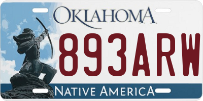 OK license plate 893ARW