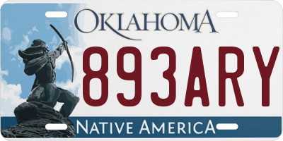 OK license plate 893ARY