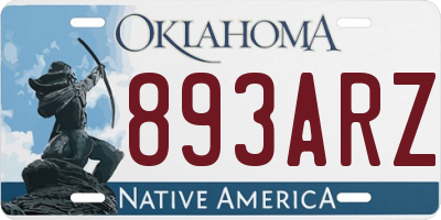 OK license plate 893ARZ